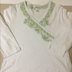 White with Green Accent Top